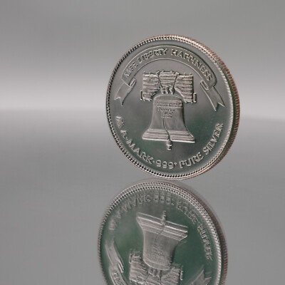 1983 Liberty Bell A-Mark Eagle 1oz 999 FINE PURE Silver art bar