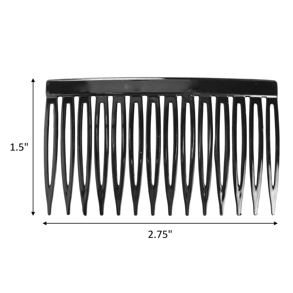 Scunci Plastic Side Hair Combs, Black, Clear, and Tortoise Shell, 12 Ct - Image 4 of 4