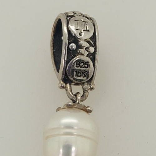 John Hardy Anhänger Sterlingsilber 18 Karat Gelbgold Karneol Perle - Bild 4 von 4