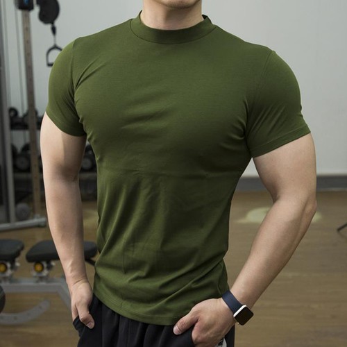 Hombres Mangas Cortas Camiseta Atlética Cuello de Tortuga Prenda para el torso Calce Ajustado Camiseta Interior Ropa Informal - Imagen 23 de 38