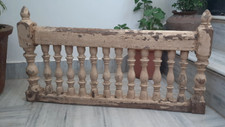 Old Antique Wooden Carved Fence Hand Painted Railing Distressed Wood Fence Piece