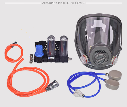 Full Face Gas Mask Flow Supplied Air Fed Chemical Spray Painting Respirator