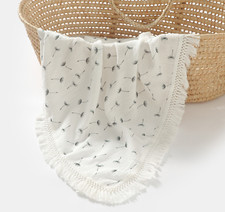 Dandelion Pure Cotton Unisex Baby Muslin Tassel Blanket Swaddle Shower Gift