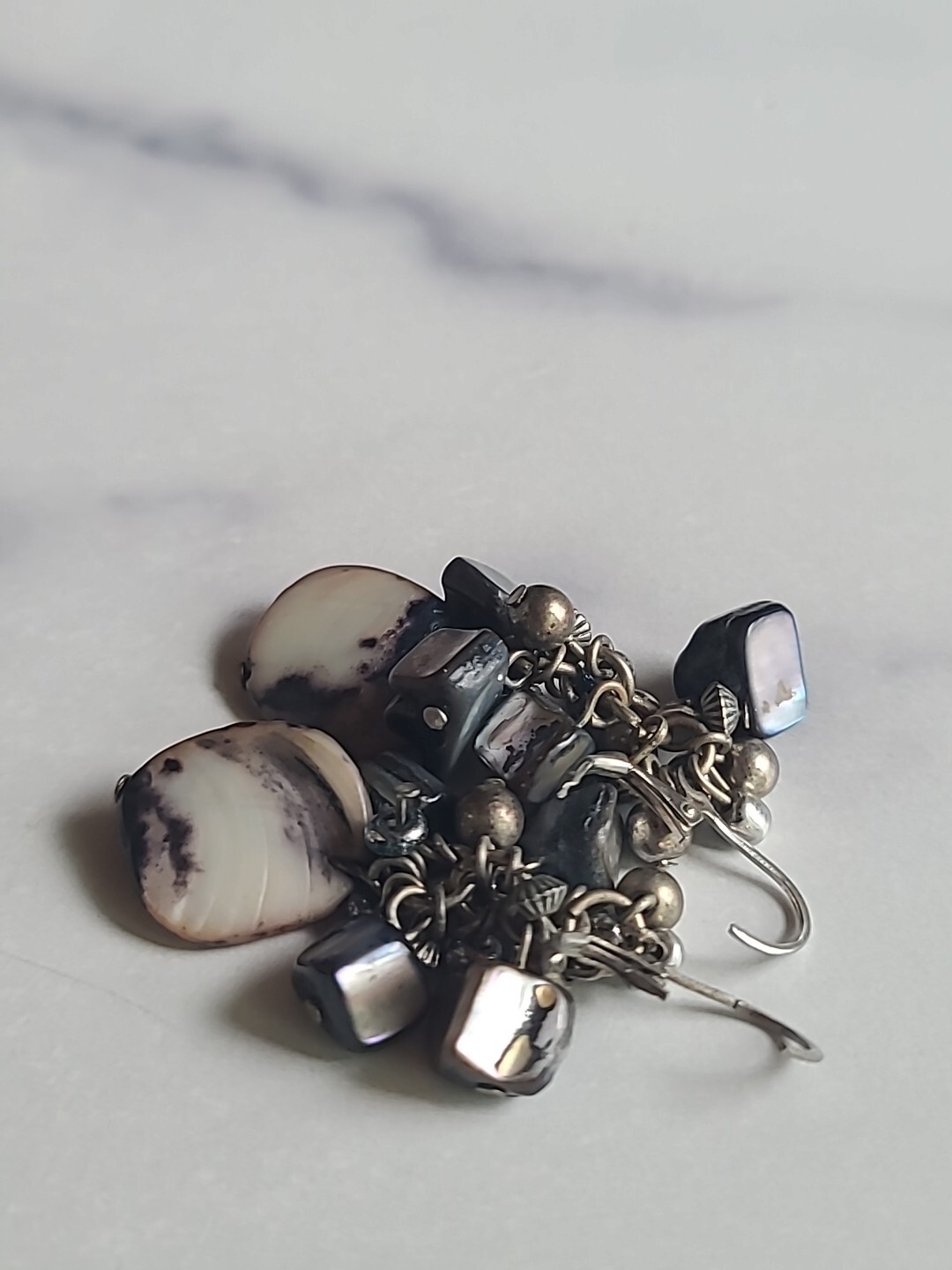 Abalone Shell Beaded Dangling Pierced Earrings Vi… - image 9