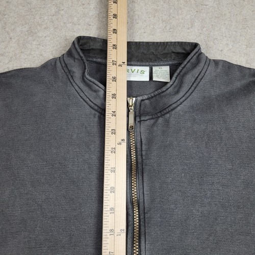 Orvis 1/4 Zip Pullover Sweater Mens XL Gray Heavyweight Vintage Faded - Picture 9 of 10