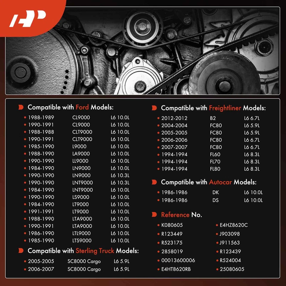 Cinto serpentina A-Premium 60,59 pol para Ford Freightliner International Harvester - Imagem 3 de 4