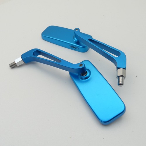 universal Motorrad Spiegelsatz Blau Rückspiegel links rechts M10x1,25 Alu C3567 - Bild 2 von 6