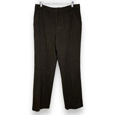 Chaps Wool Herringbone Straight Leg Poly Lined Brown Tan Pant Womens Size 12
