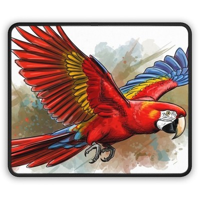 Cute Red Parrot Sketch Gaming Mouse Pad