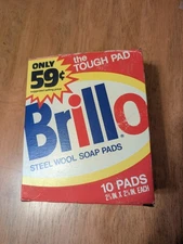 Vintage 1970s Brillo Steel Wool Soap Pads Full Box NOS 10 Graphics Prop