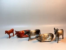 American Metal Dimestore cows, calves, and a goat