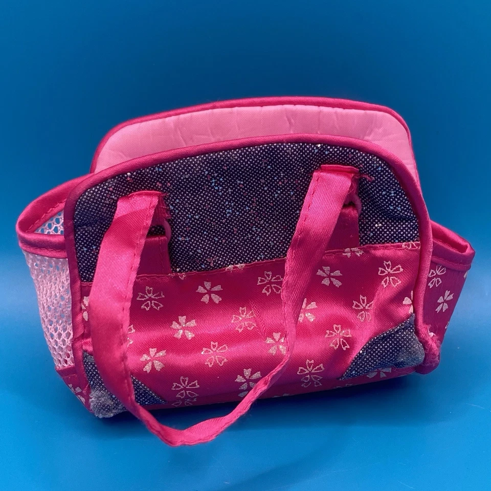 NUESTRA GENERACIÓN 18" MUÑECA ACCESORIOS ROSA AZUL BRILLO PERRO MONEDERO BOLSA DE TRANSPORTE SOLAMENTE Foto 2 de 3