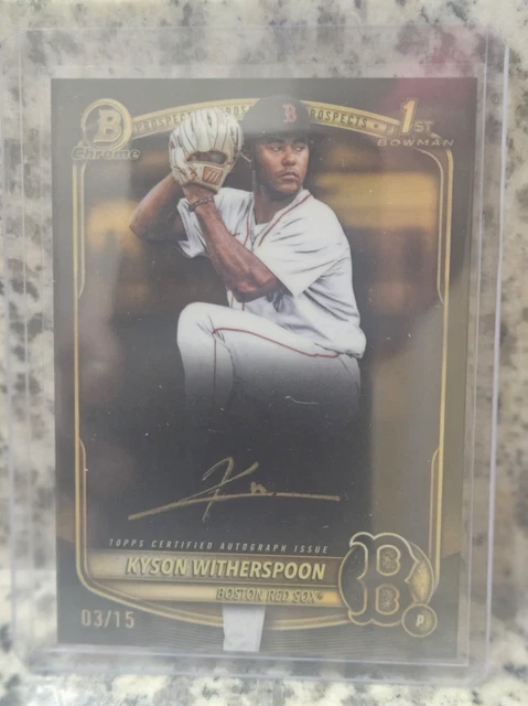 2025 Bowman Draft Kyson Witherspoon Chrome Auto Gold Ink 1st /15 Red Sox