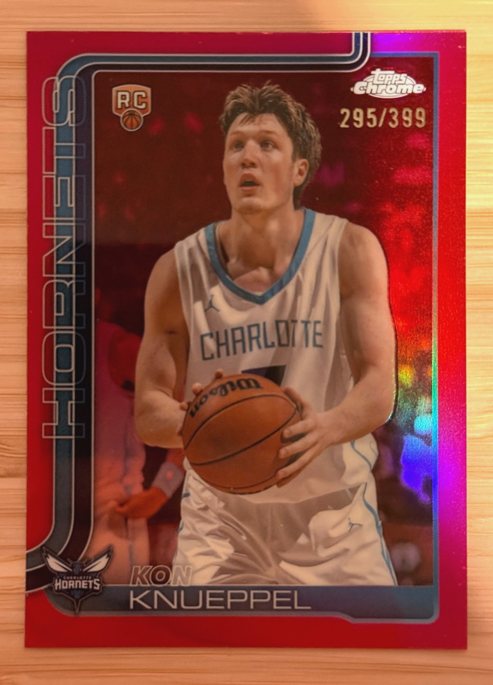 Kon Knueppel 2025 Topps Chrome #254 Magenta Refractor RC /399 | Hornets