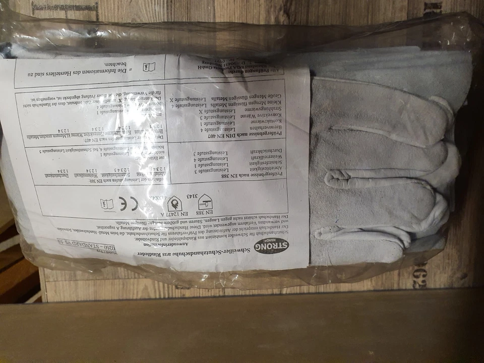 Stronghand STANDARD VS 53, Handschuhe, Rind-Spaltleder, weiß