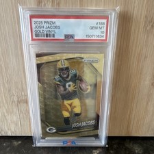 2025 Panini Prizm Gold Vinyl Josh Jacobs #188 PSA 10 Green Bay Packers 2/5