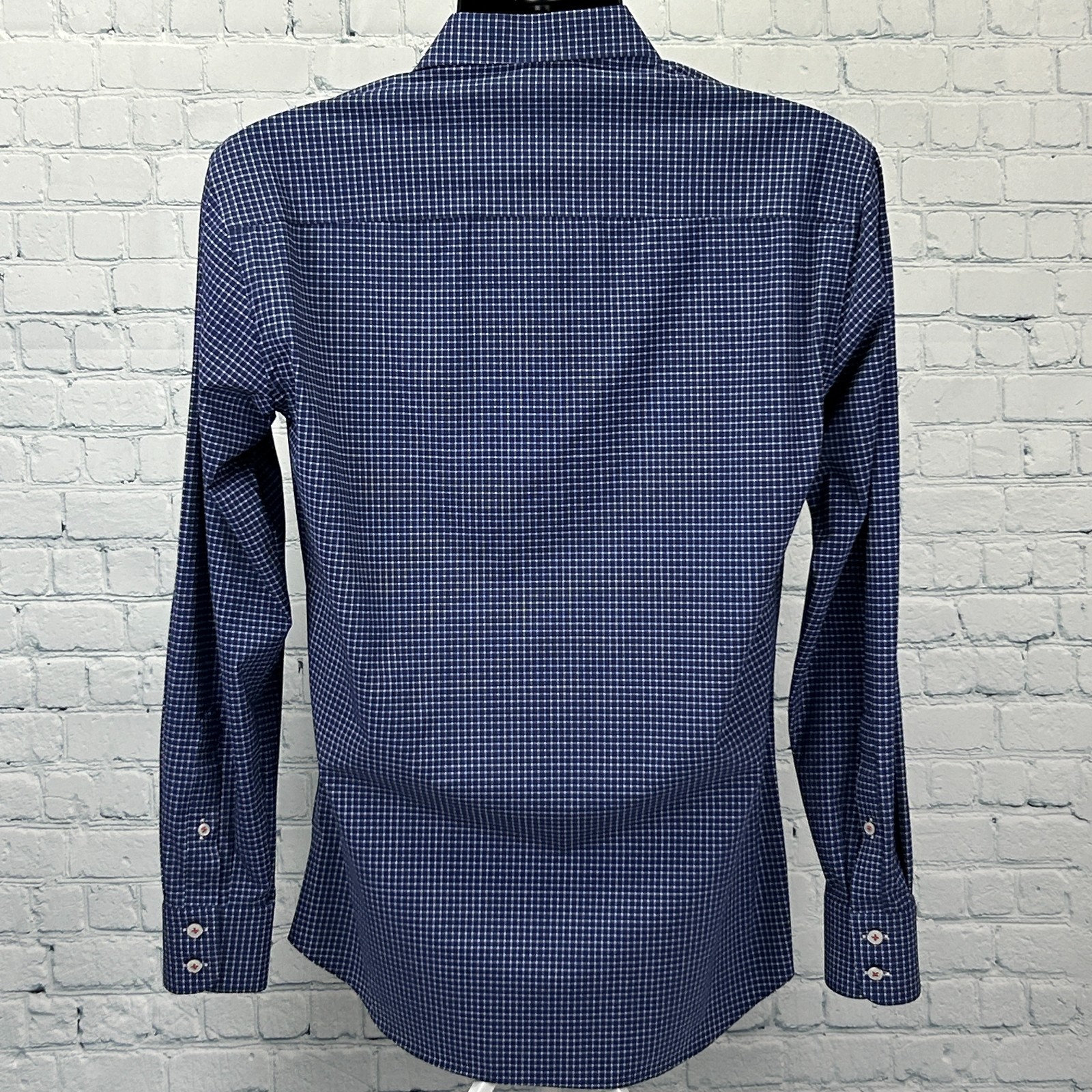 Maceoo Einstein Micro Check Button Front Shirt Bl… - image 3
