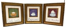 Will Rafuse Hanging Framed 3D Layered Coffee Themed Wall Art Set Of 3