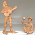 Vintage Western Cowboy Plastic Figures Lot (2) Guitar Player & Seated