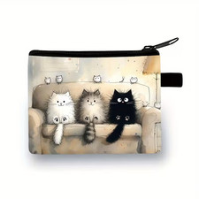 Kleine Kosmetiktasche Börse-3 süße Katzen ...