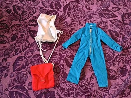 Vintage Hasbro GI Joe Copter Rescue Blue Jumpsuit With Parachute