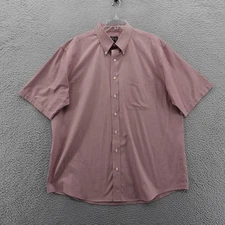 Jos A Bank Travelers Collection Shirt XL Red Check Short Sleeve Men Casual