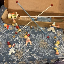 Originals by IRMI Nursery Hand Painted Circus Crib Mobile Wooden & Music Box