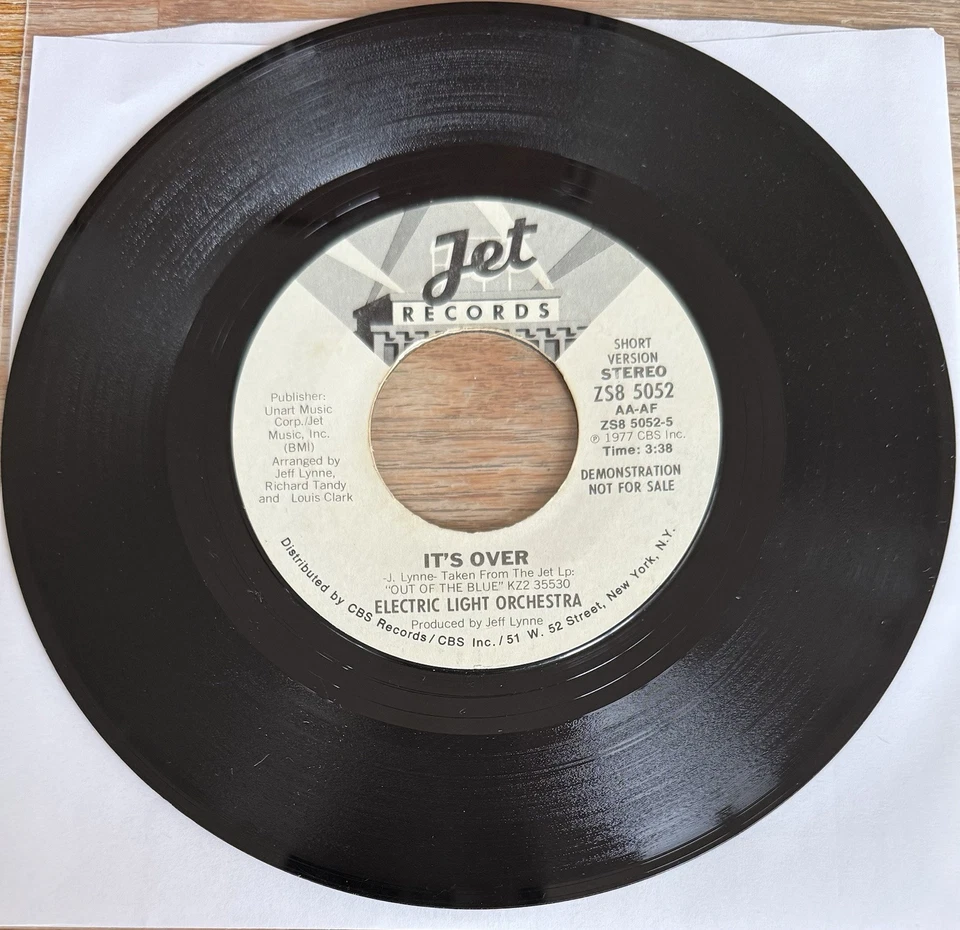 ELECTRIC LIGHT ORCHESTRA  It's Over Short/Long Versions promo 45rpm (1978) ELO - Image 3 of 4