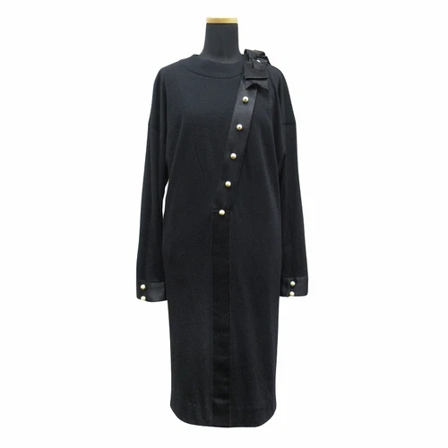 【Abiti】 Abito CHANEL Coco Mark anni 80 90 vintage bottoni perle nastro lana seta