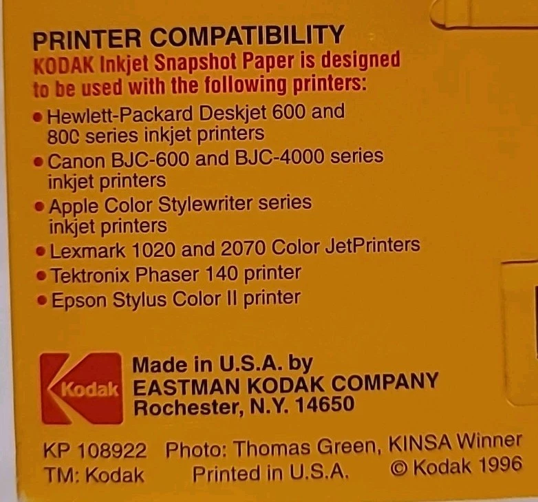 KODAK Photo Paper 4"x6" 36 Sheets Inkjet HP Cannon Apple Lexmark Tektronix Epson - Image 3 of 4