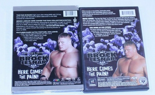 Brock Lesnar Here Comes Wrestling Bundle Lot Video DVD WWE WWF Wrestler Profile - Foto 7 di 11