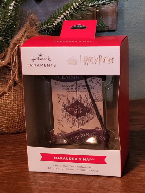 Hallmark Ornament  Red Box  ~  MARAUDER'S MAP   HARRY POTTER
