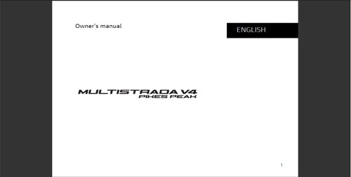 2023 Ducati Multistrada V4 Pikes Peak Maintenance and Owners Manual (Reprint) - Picture 3 of 7