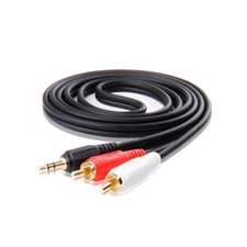 3.5mm To 2 RCA Audio Speaker Y Adapter Cable Cord For HTC Smart Phone Tablet PC