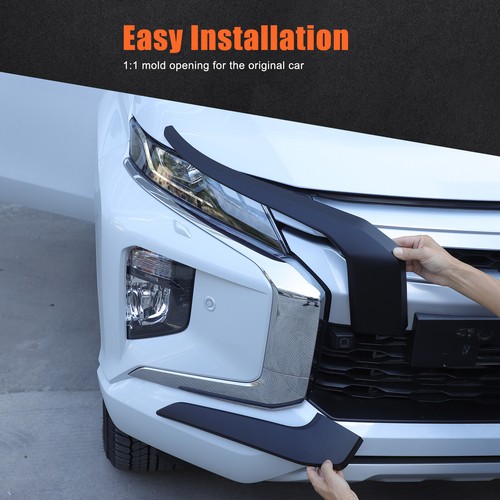 ABS Matte Black Side Front Bumper Cover Trim For Mitsubishi L200 Triton 2019-23 - Picture 22 of 22