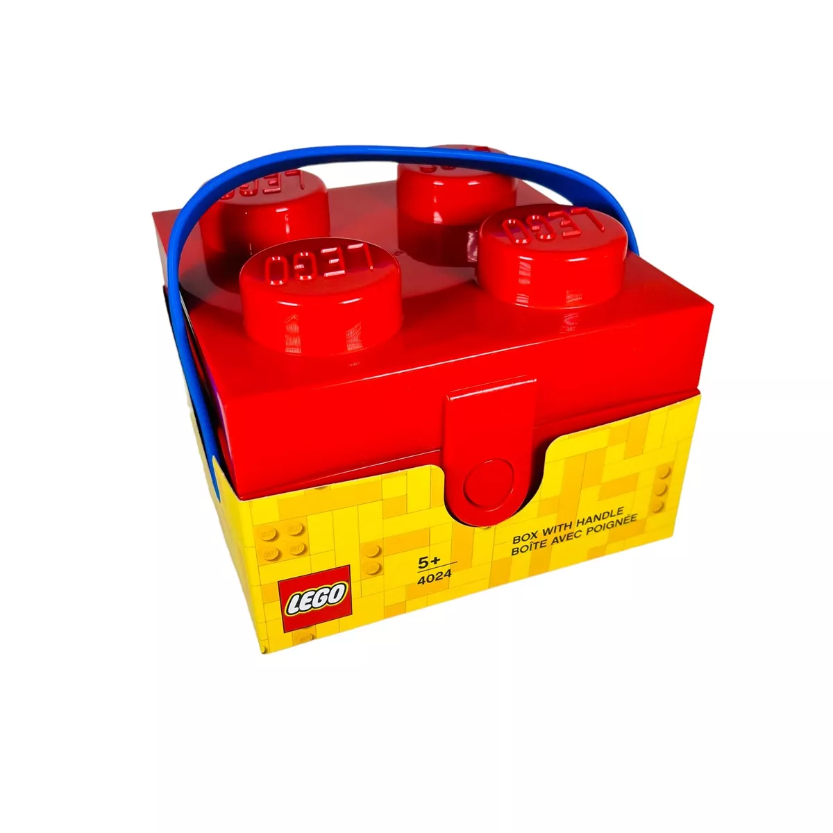 Lego Lunch Box With Handle 4 Knob Kids Classic Bright Red Brand New Set  40240001