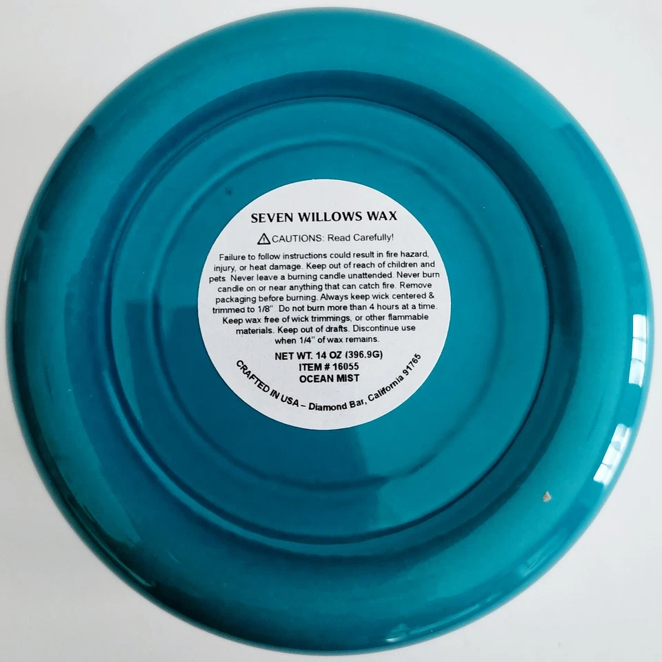 Candle Holder Jar Blue New OB Seven Willows Wax Co Stellar Sky Crafts ELEC - Image 2 of 2