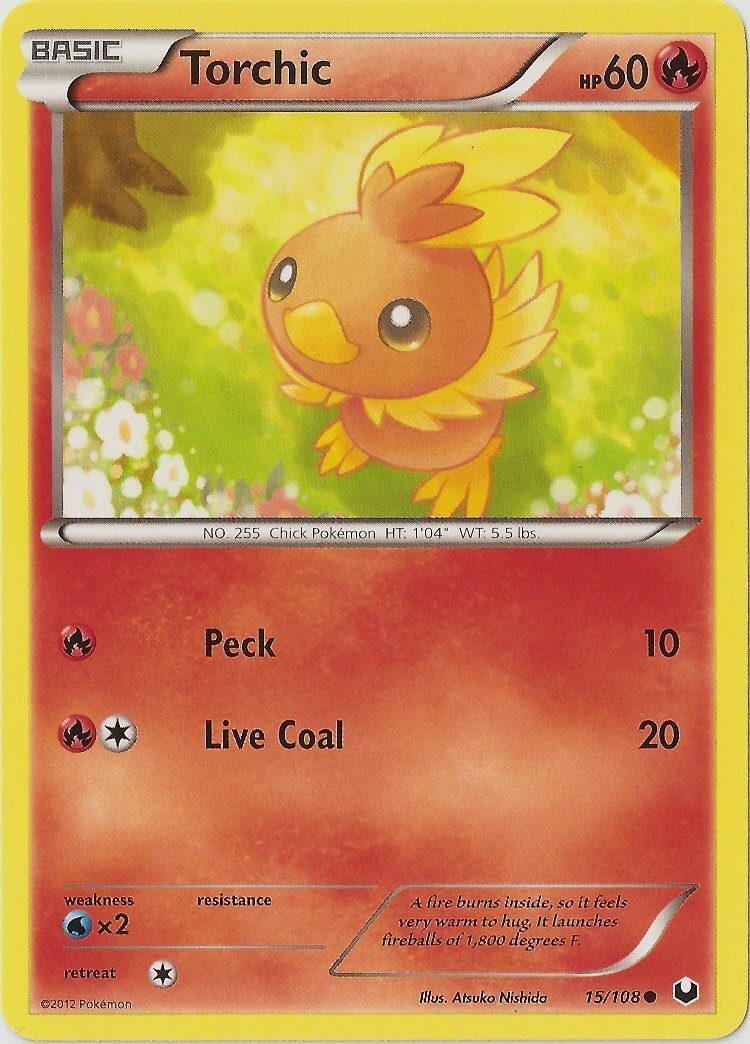 Torchic - 15/108 - Common LP, English Pokemon Dark Explorers