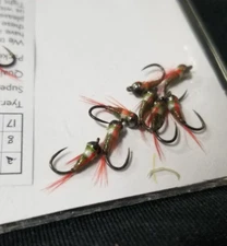 Tech Junkie Perdigon Olive Barbless Fly Hooks by Fulling Mill 12 Pack S16