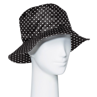 Shedrain Shed Rain Bucket Rain Hat Travel Adult One Size Packable gift BLACK DOT