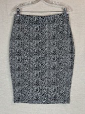Express Size M Stretch Pull On High Rise Marled Pencil Skirt Knee Length