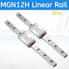 2PCS MGN12H 250mm-500mm Miniature Linear  Rail Guide+2PCS Slide Block DIY CNC US