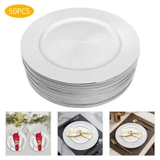 50 Round 13" Reuseable PP Charger Plates Wedding Party Events Home Supplies