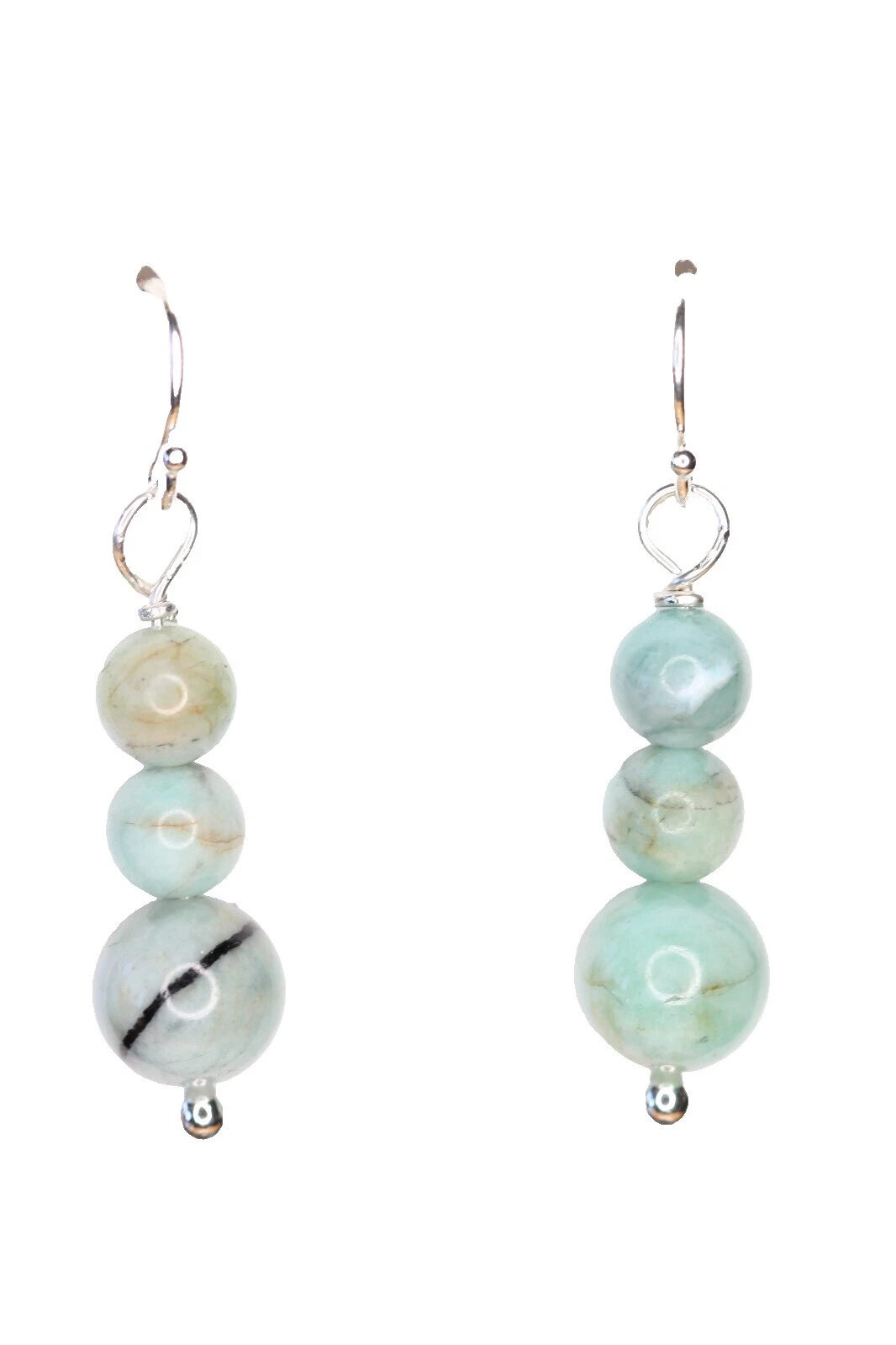 Esmeralda Plata de Ley Pendientes hechos a mano