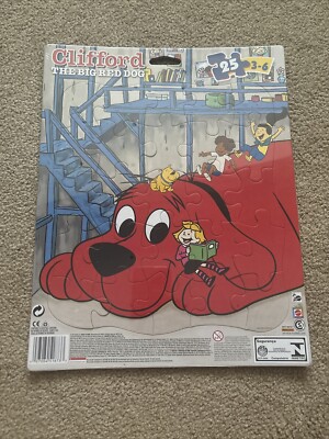 New~2007~Clifford The Big Red Dog~Cardboard Inlay Puzzle~25 Pcs. Mattel