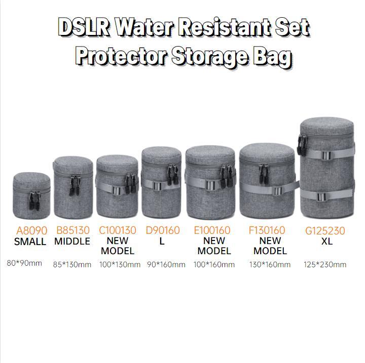 7PCS Waterproof DSLR Camera Lens Pouch Set for Outdoor Protection