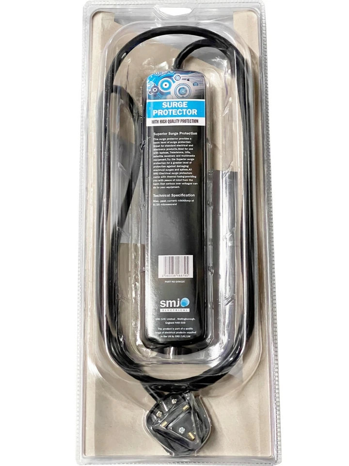 4 Gang Way Switched Extension Lead Cable Socket Electric Mains 13A UK Plug 2m - Image 3 of 3