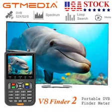 GTMEDIA V8 FTA DVB-S2/S2X Satellite Signal Finder Meter Sat Dish 3.5'' LCD w/Bag