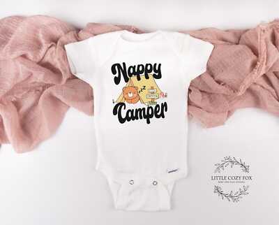 Funny Camping Baby - Gift- Happy Camper- Camping Kids Shirt