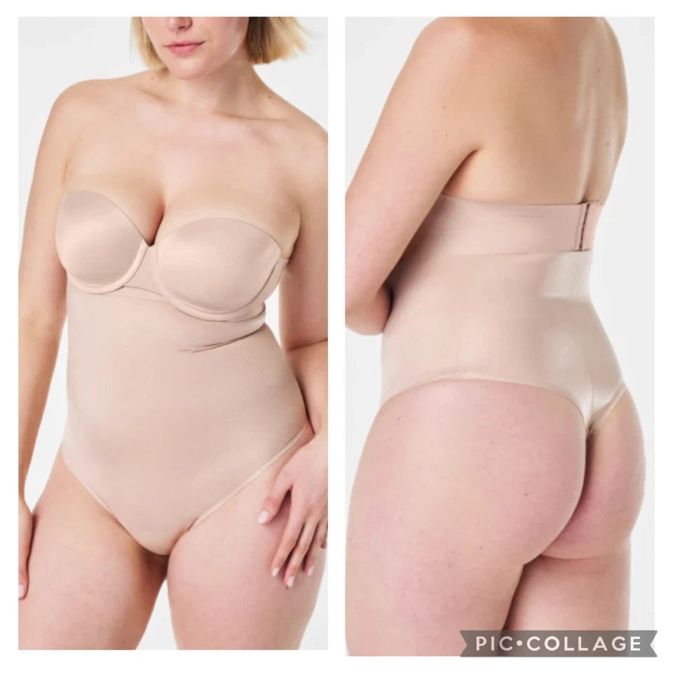 Tanga Spanx Thinstincts Forma 2.0 Invisible Cintura Alta Champagne Beige S Foto 3 de 4
